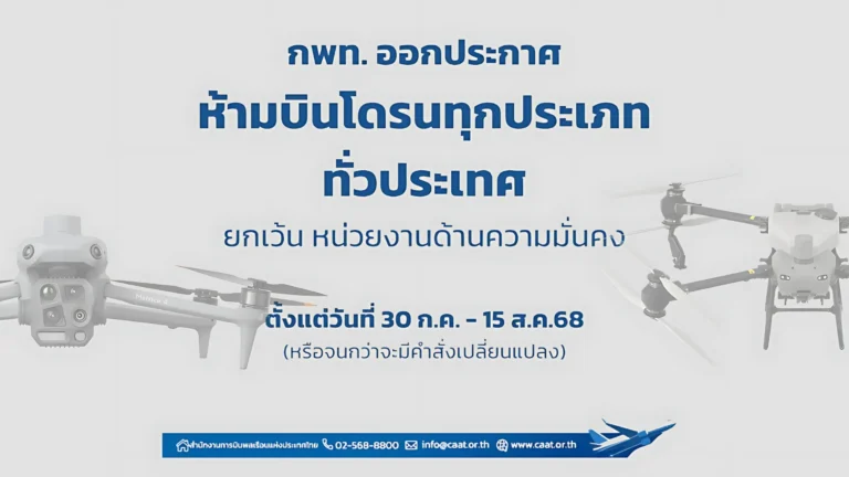 ประกาศห้ามบินโดรน